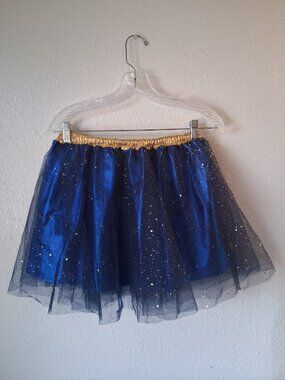 Tutu Children's skirt navy royal blue and gold size L (12-14)